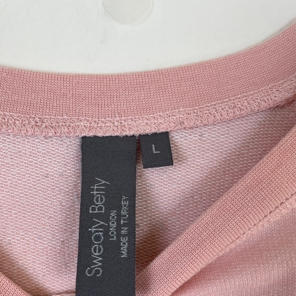 Sweaty Betty Pink Chelsea Pullover Cropped Sweater, Size Large,‎ GUC - Picture 3 of 10